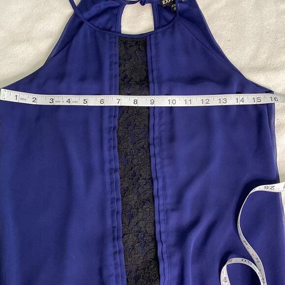 Express XS Royal Blue With Black lace Down The Front Middle. See Video - Picture 5 of 11